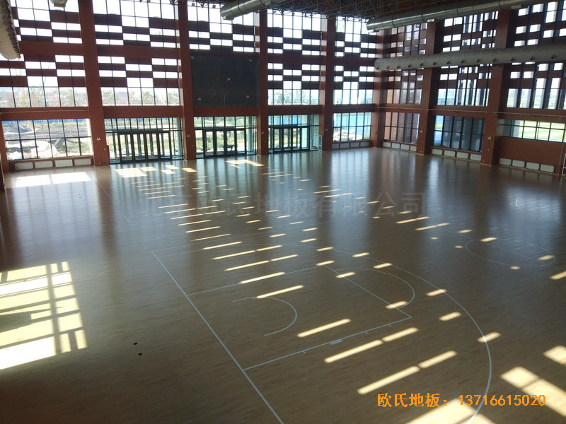 河北工程大學(xué)新校區(qū)籃球館體育木地板鋪設(shè)案例5